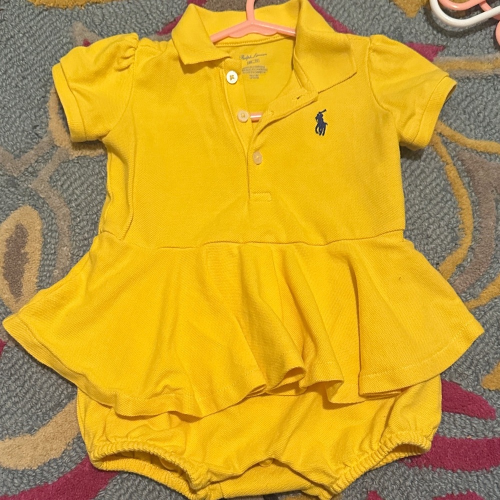 Ralph Lauren Bright Yellow Baby Dress Romper